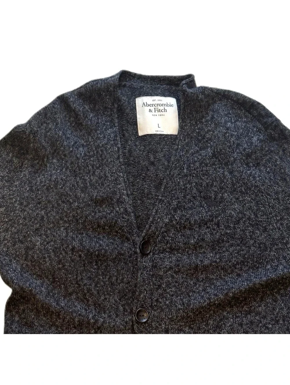 Abercrombie & Fitch Gray Button Cardigan Sweater Men’s Size L Soft Knit Casual